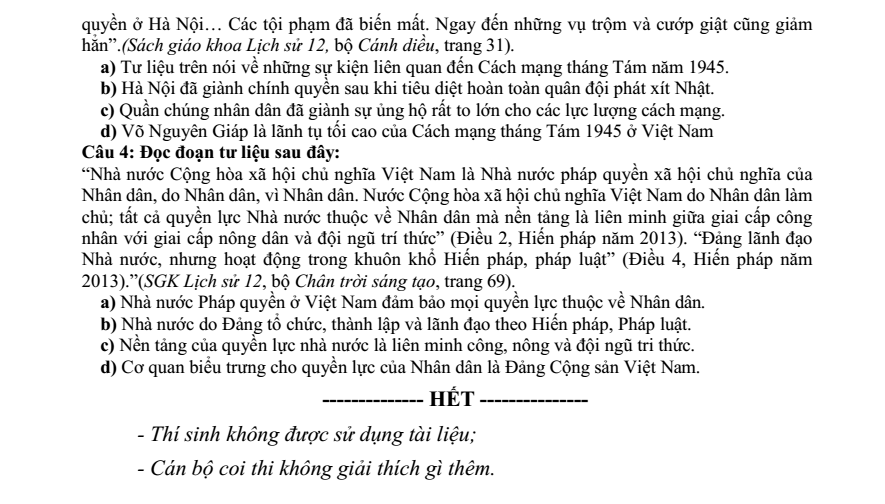 Đề thi Học kì 1 Lịch Sử 12 năm 2025-2026 trường THPT số 1 Lê Hồng Phong (Đắk Lắk)