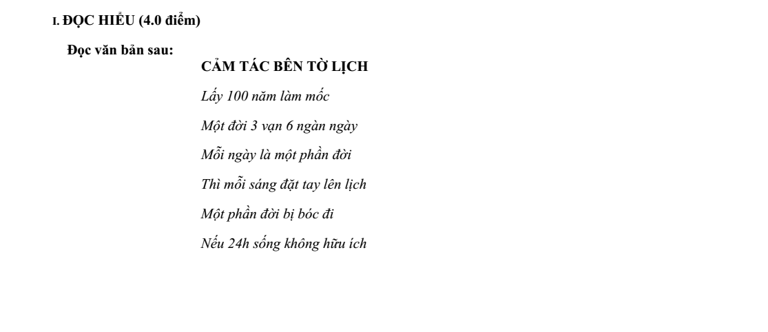 Đề thi Học kì 1 Văn 12 năm 2024-2025 trường THPT Hồ Nghinh (Quảng Nam)