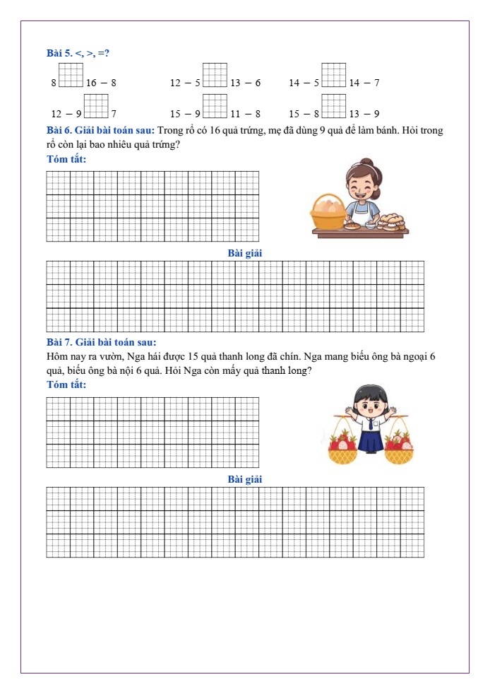 Bài tập hàng ngày Toán lớp 2 Bài 11: Phép trừ (qua 10) trong phạm vi 20 | Kết nối tri thức