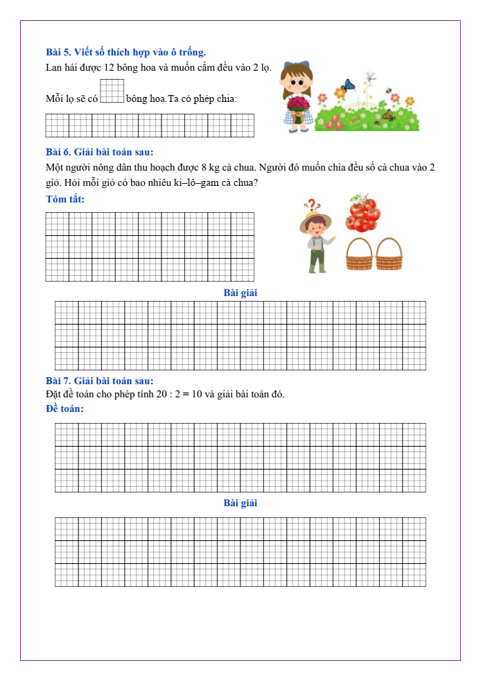 Bài tập hàng ngày Toán lớp 2 Bài 43: Bảng chia 2 | Kết nối tri thức