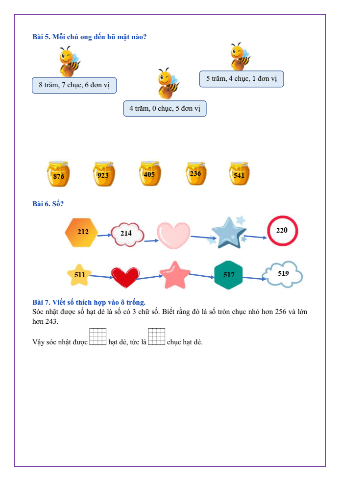 Bài tập hàng ngày Toán lớp 2 Bài 52: Viết số thành tổng các trăm, chục, đơn vị | Kết nối tri thức