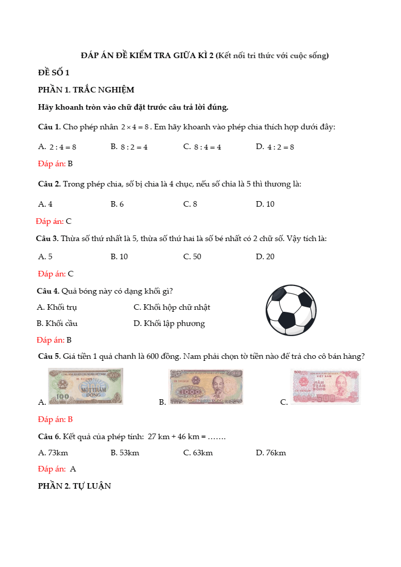 20+ Đề thi Toán lớp 2 Giữa kì 2 Kết nối tri thức 2026 (tải nhiều)