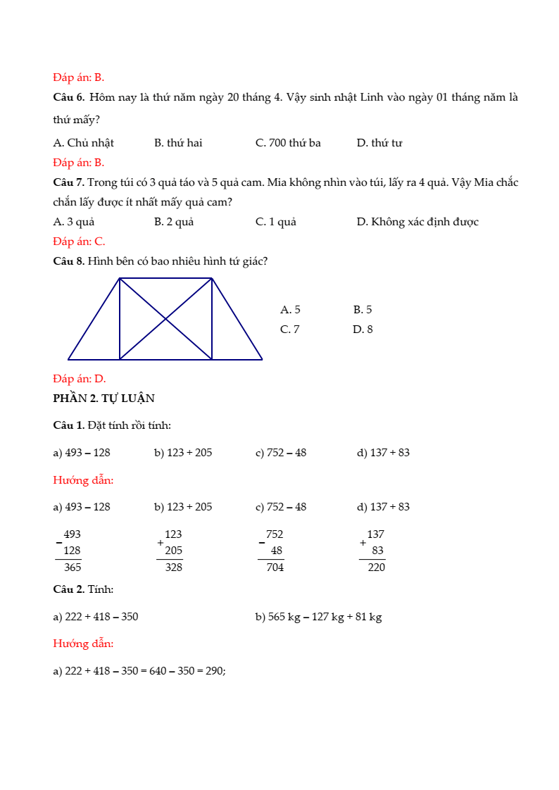 5 Đề thi Toán lớp 2 Học kì 2 Kết nối tri thức năm 2026 tải nhiều nhất