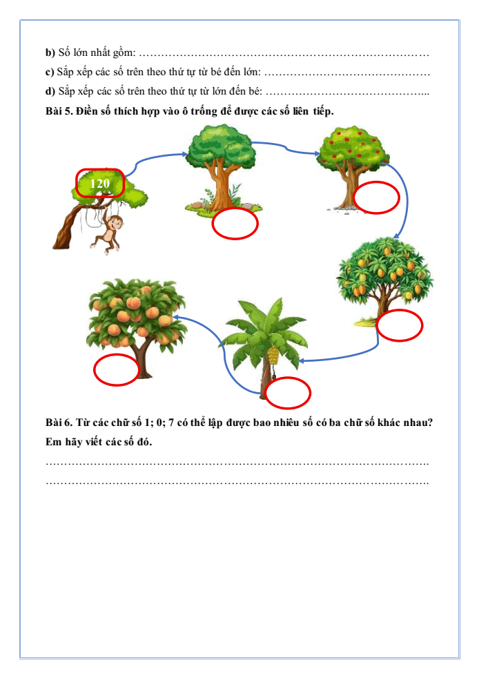 Bài tập hàng ngày Toán lớp 3 Bài 1: Ôn tập các số đến 1000 | Kết nối tri thức