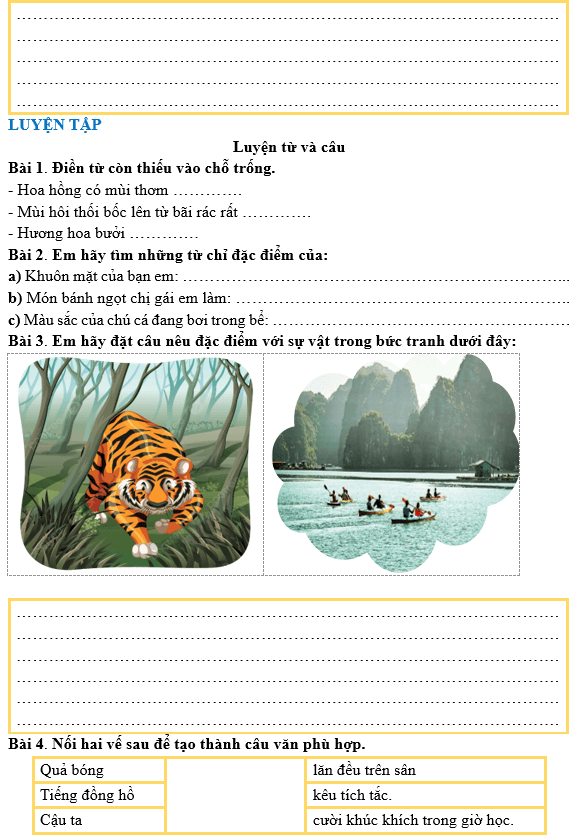 Bài tập hàng ngày Tiếng Việt lớp 3 Bài 10: Con đường đến trường | Kết nối tri thức
