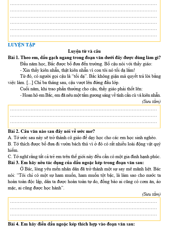 Bài tập hàng ngày Tiếng Việt lớp 3 Bài 14: Học nghề | Kết nối tri thức