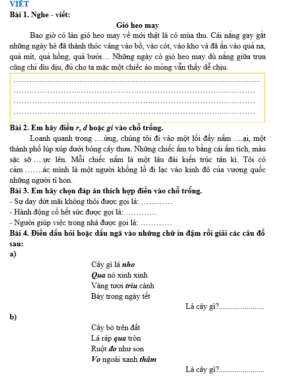 Bài tập hàng ngày Tiếng Việt lớp 3 Bài 15: Ngày như thế nào là đẹp? | Kết nối tri thức