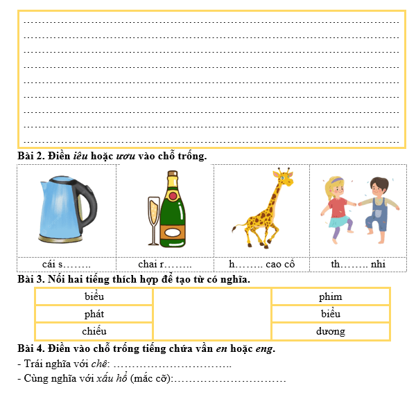 Bài tập hàng ngày Tiếng Việt lớp 3 Bài 17: Ngưỡng cửa | Kết nối tri thức