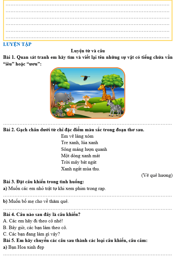 Bài tập hàng ngày Tiếng Việt lớp 3 Bài 18: Món quà đặc biệt | Kết nối tri thức