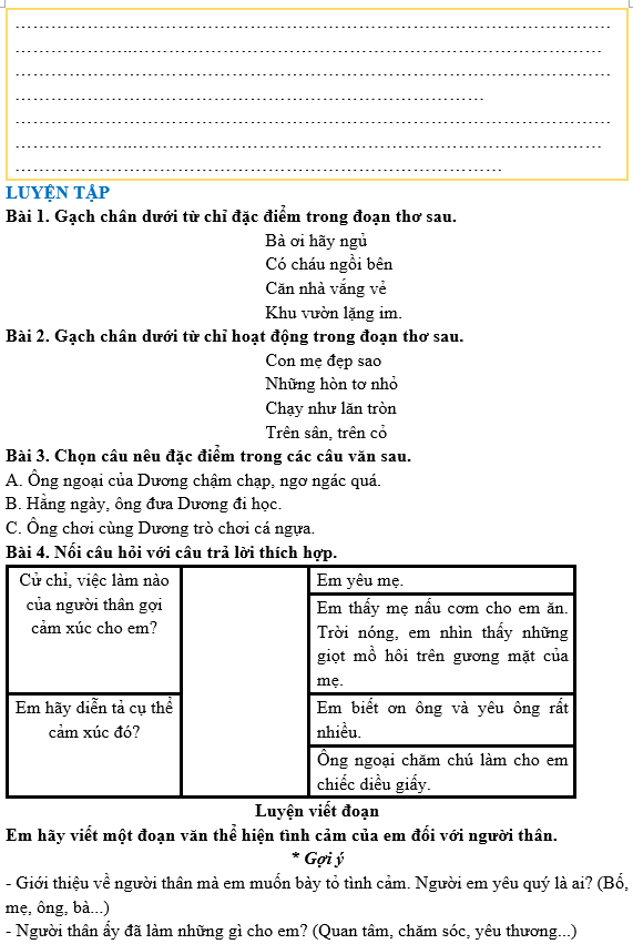 Bài tập hàng ngày Tiếng Việt lớp 3 Bài 22: Để cháu nắm tay ông | Kết nối tri thức