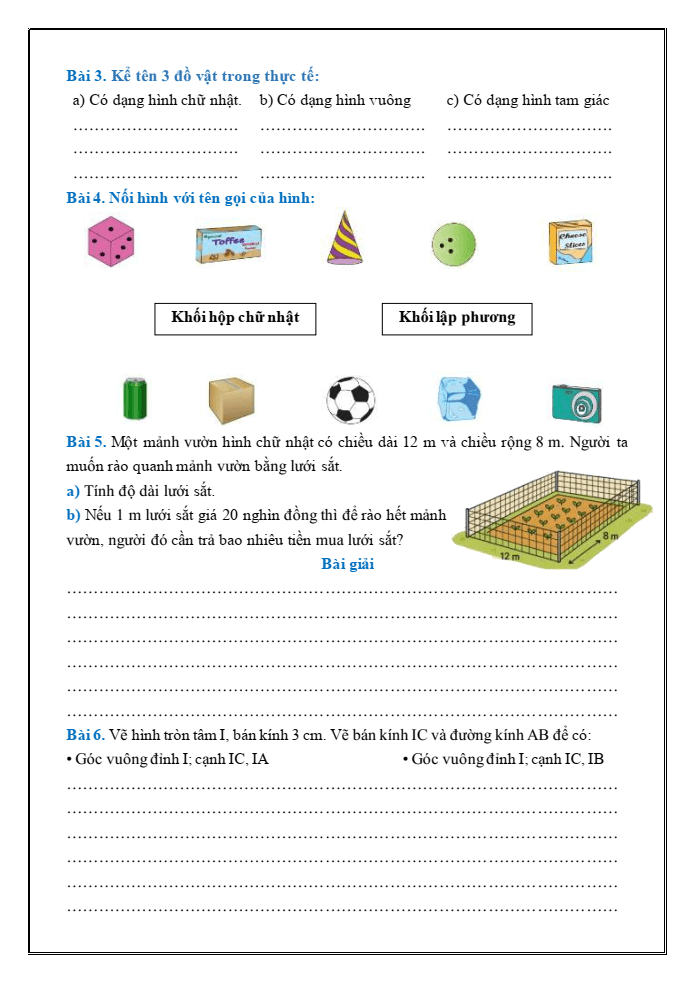 Bài tập hàng ngày Toán lớp 3 Bài 22: Luyện tập chung | Kết nối tri thức