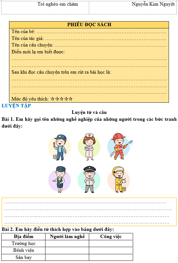 Bài tập hàng ngày Tiếng Việt lớp 3 Bài 28: Con đường của bé | Kết nối tri thức