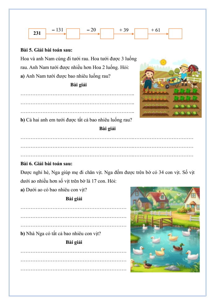 Bài tập hàng ngày Toán lớp 3 Bài 3: Tìm thành phần trong phép cộng, phép trừ | Kết nối tri thức