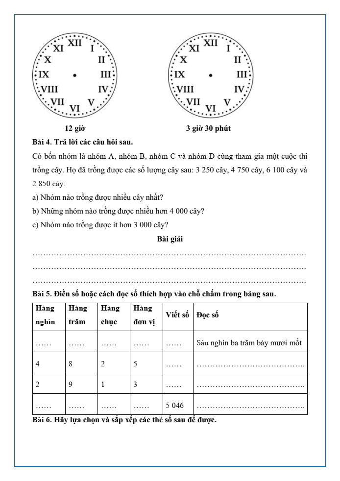 Bài tập hàng ngày Toán lớp 3 Bài 49: Luyện tập chung | Kết nối tri thức