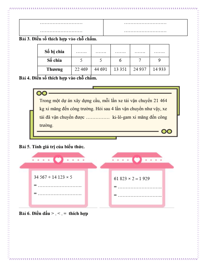 Bài tập hàng ngày Toán lớp 3 Bài 70: Nhân số có năm chữ số với số có một chữ số | Kết nối tri thức