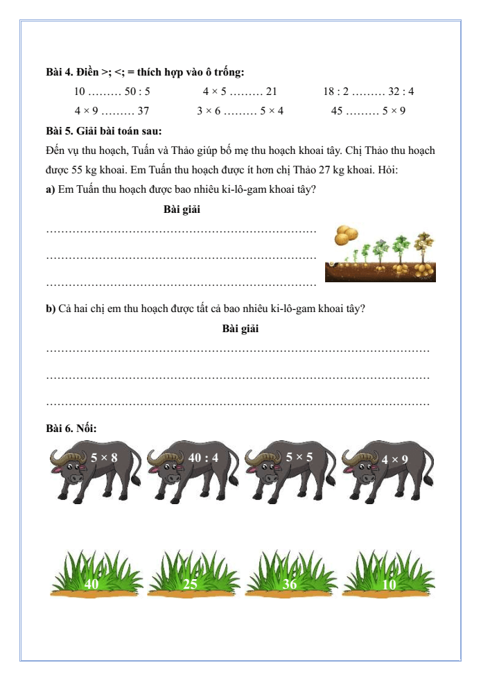 Bài tập hàng ngày Toán lớp 3 Bài 8: Luyện tập chung | Kết nối tri thức