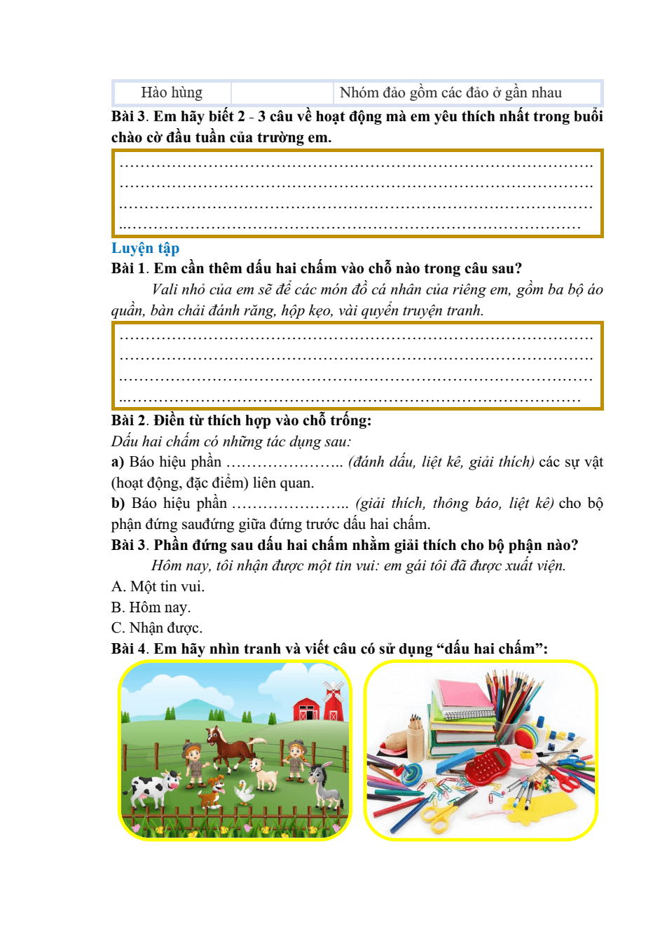 Bài tập hàng ngày Tiếng Việt lớp 3 Cánh diều Học kì 1 (có lời giải)