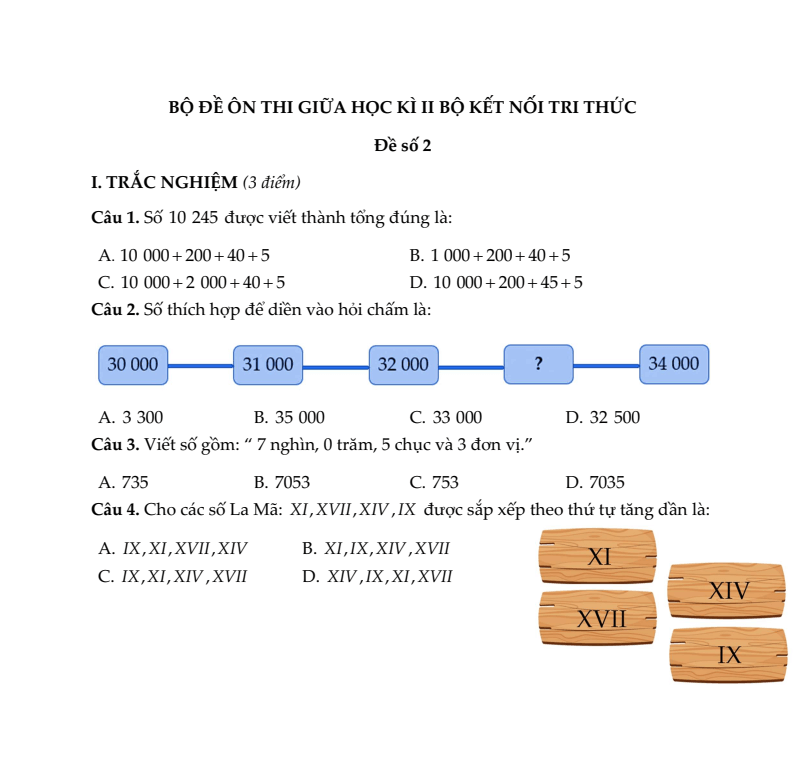 20+ Đề thi Toán lớp 3 Giữa kì 2 Kết nối tri thức 2026 (tải nhiều)