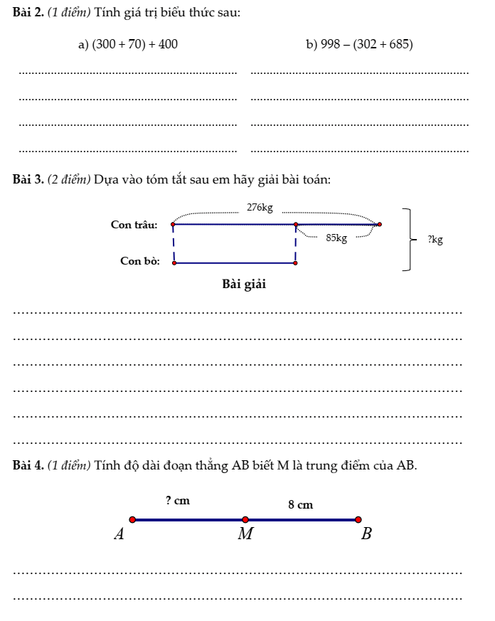 20+ Đề thi Toán lớp 3 Học kì 1 Chân trời sáng tạo 2025 (tải nhiều)