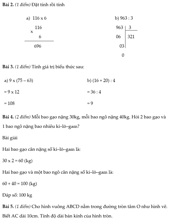 20+ Đề thi Toán lớp 3 Học kì 1 Kết nối tri thức 2025 (tải nhiều)