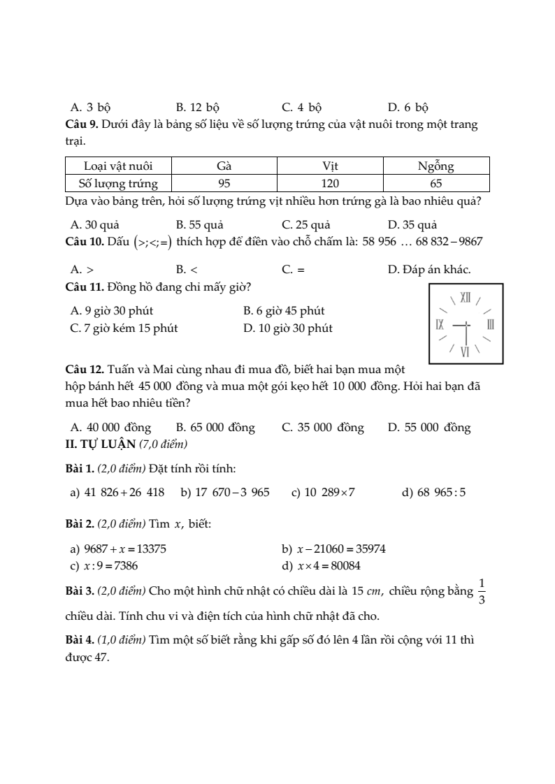 20+ Đề thi Toán lớp 3 Học kì 2 Kết nối tri thức 2026 (tải nhiều)