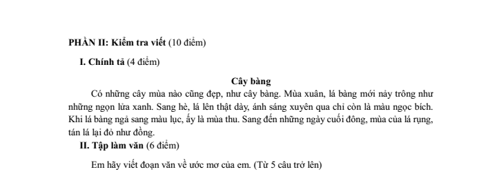 Đề thi Học kì 2 Tiếng Việt lớp 3 năm 2023-2024 trường Tiểu học Dư Hàng Kênh (Hải Phòng)