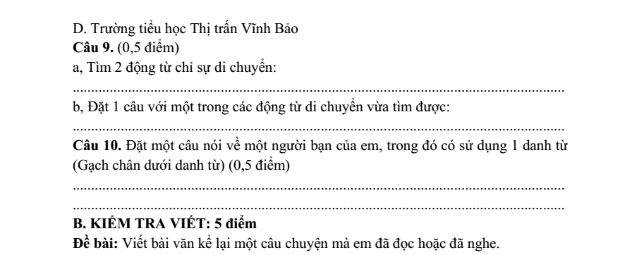 Đề thi Giữa kì 1 Tiếng Việt lớp 4 năm 2025-2026 trường Tiểu học Lê Hồng Phong