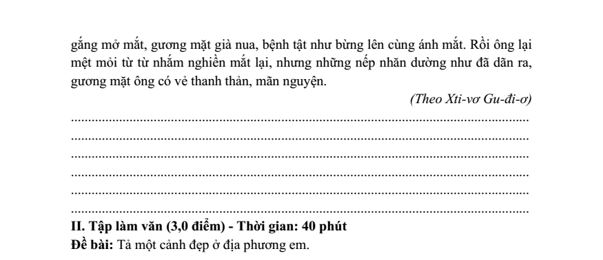 Đề thi Học kì 1 Tiếng Việt lớp 5 năm 2024-2025 trường PTDTBT TH Tà Nòng (Điện Biên)