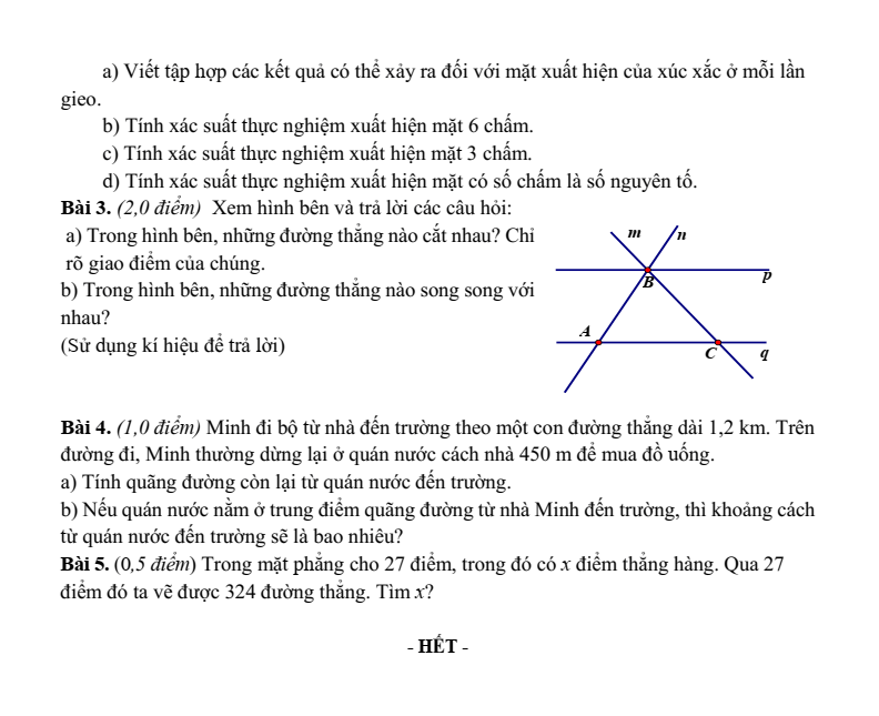 Đề cương ôn tập Giữa kì 2 Toán 6 trường THCS Nguyễn Bỉnh Khiêm (Hà Nội) năm 2025-2026