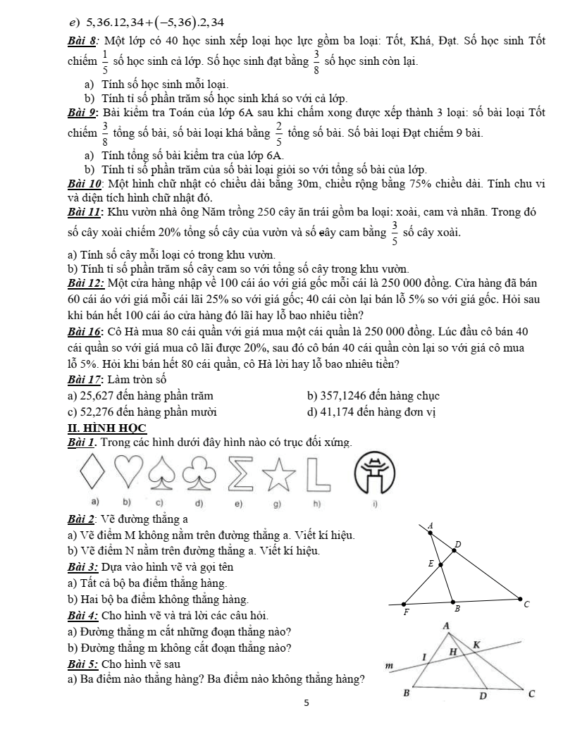 Đề cương ôn tập Học kì 2 Toán 6 trường THCS Dương Văn Mạnh (TP HCM) năm 2025-2026