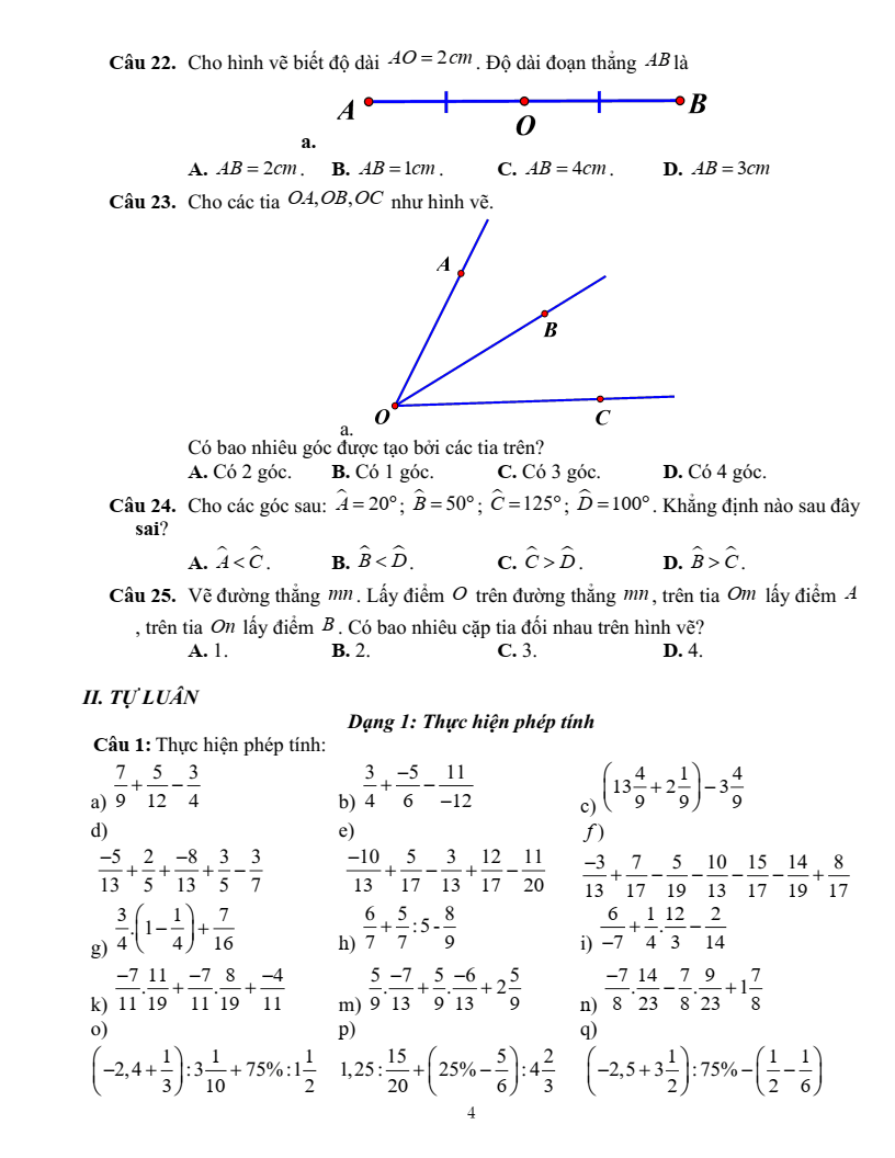Đề cương ôn tập Học kì 2 Toán 6 trường THCS Nguyễn Bỉnh Khiêm (Hà Nội) năm 2025-2026