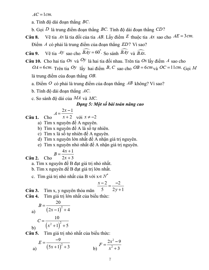 Đề cương ôn tập Học kì 2 Toán 6 trường THCS Nguyễn Bỉnh Khiêm (Hà Nội) năm 2025-2026