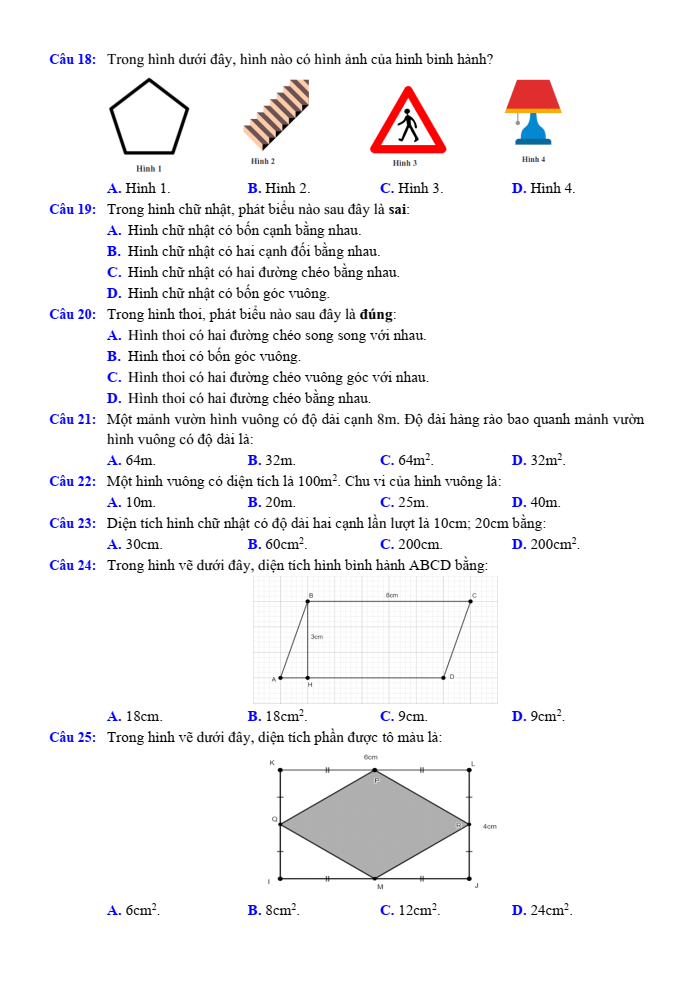 Đề cương ôn tập Giữa kì 1 Toán 6 trường THCS Lĩnh Nam năm 2025-2026