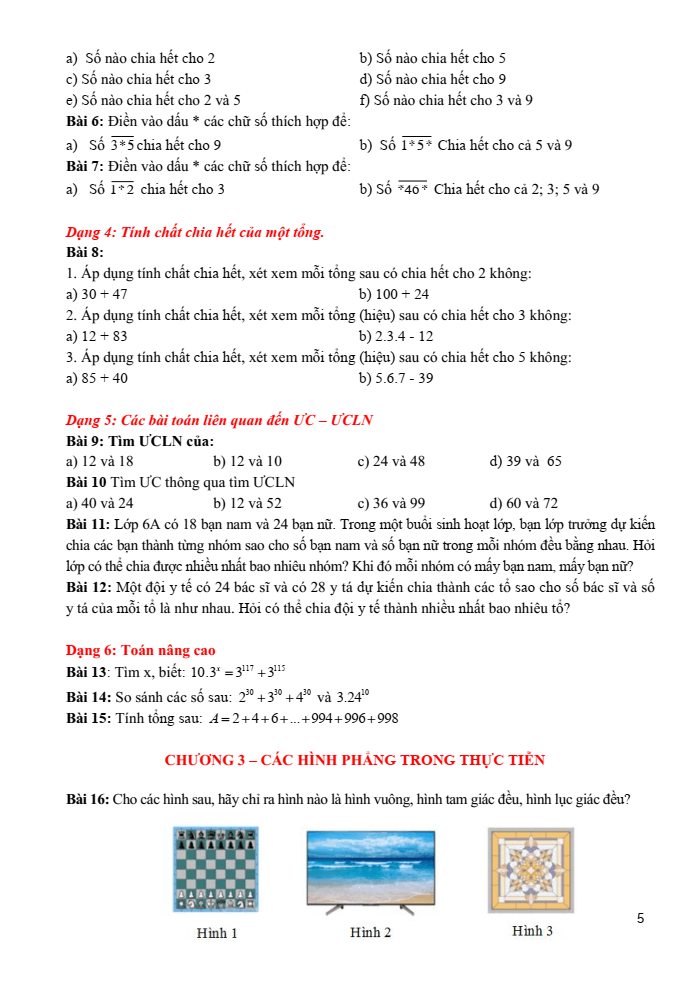 Đề cương ôn tập Giữa kì 1 Toán 6 trường THCS Phước Nguyên năm 2025-2026
