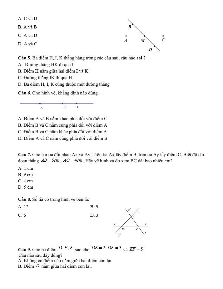 Đề cương ôn tập Giữa kì 2 Toán 6 trường THCS Thăng Long năm 2024-2025
