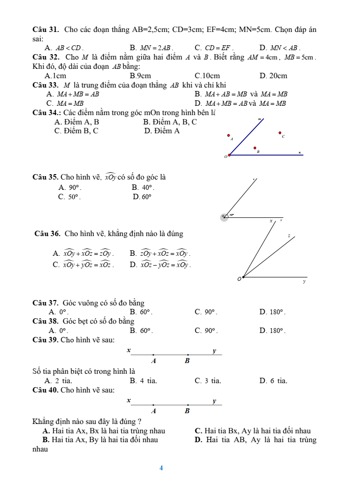 Đề cương ôn tập Học kì 2 Toán 6 trường THCS Mạo Khê II năm 2024-2025