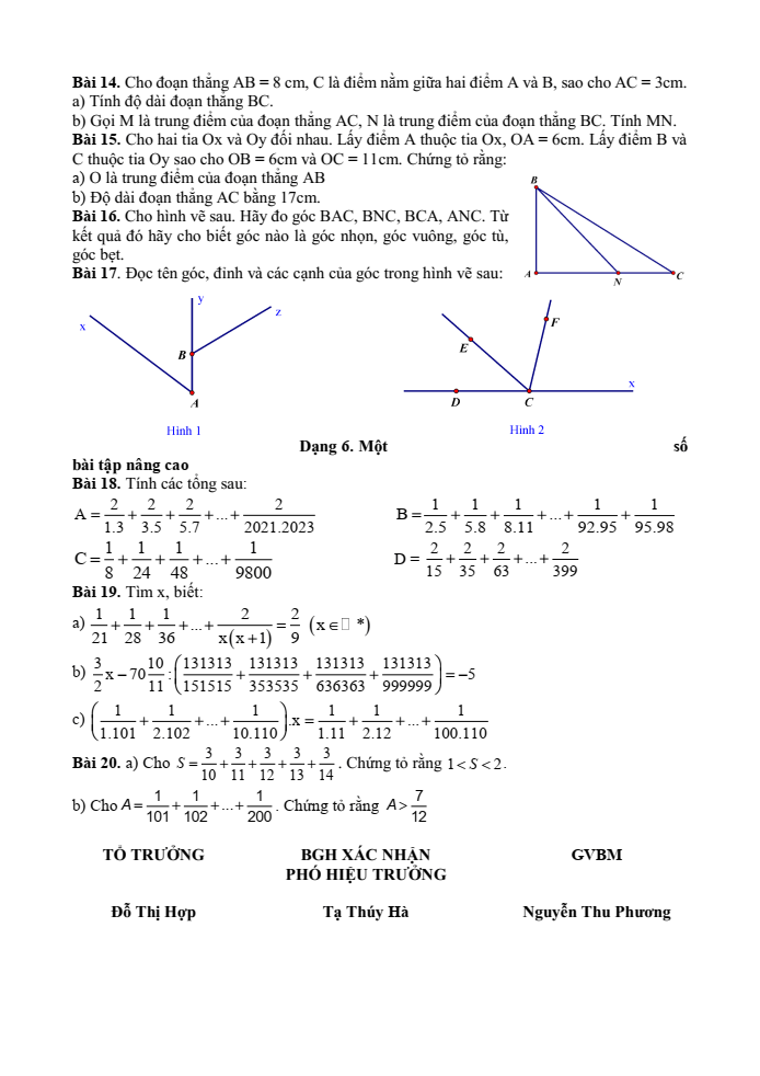 Đề cương ôn tập Học kì 2 Toán 6 trường THCS Phú Thị năm 2024-2025