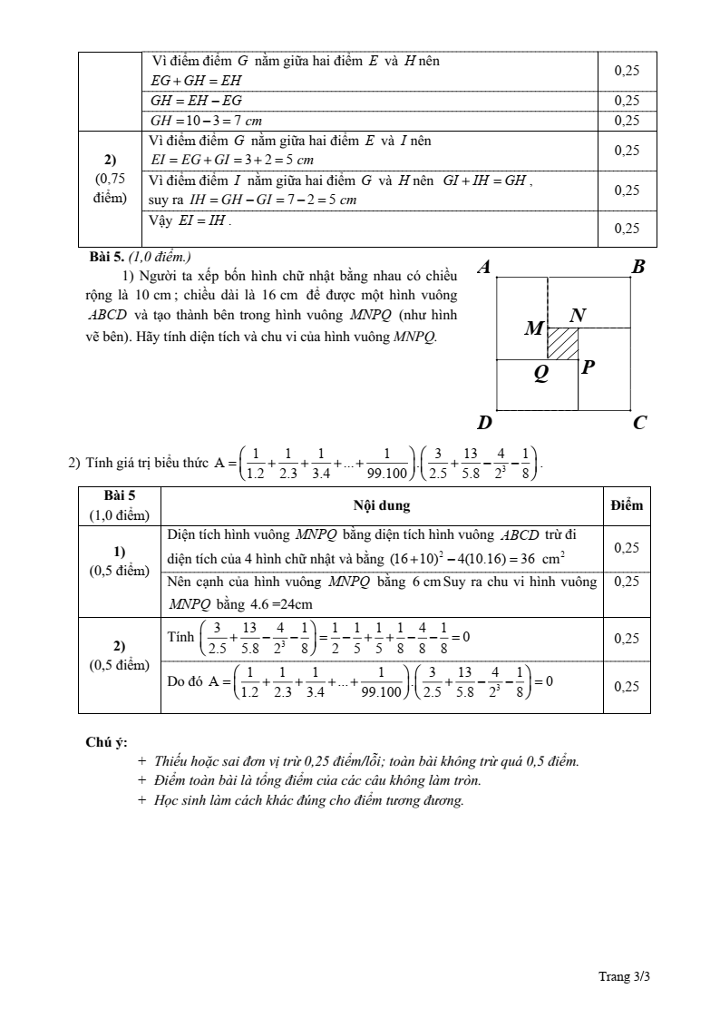 Đề thi Giữa kì 2 Toán 6 phòng GD&ĐT Giao Thủy (Nam Định) năm 2024-2025