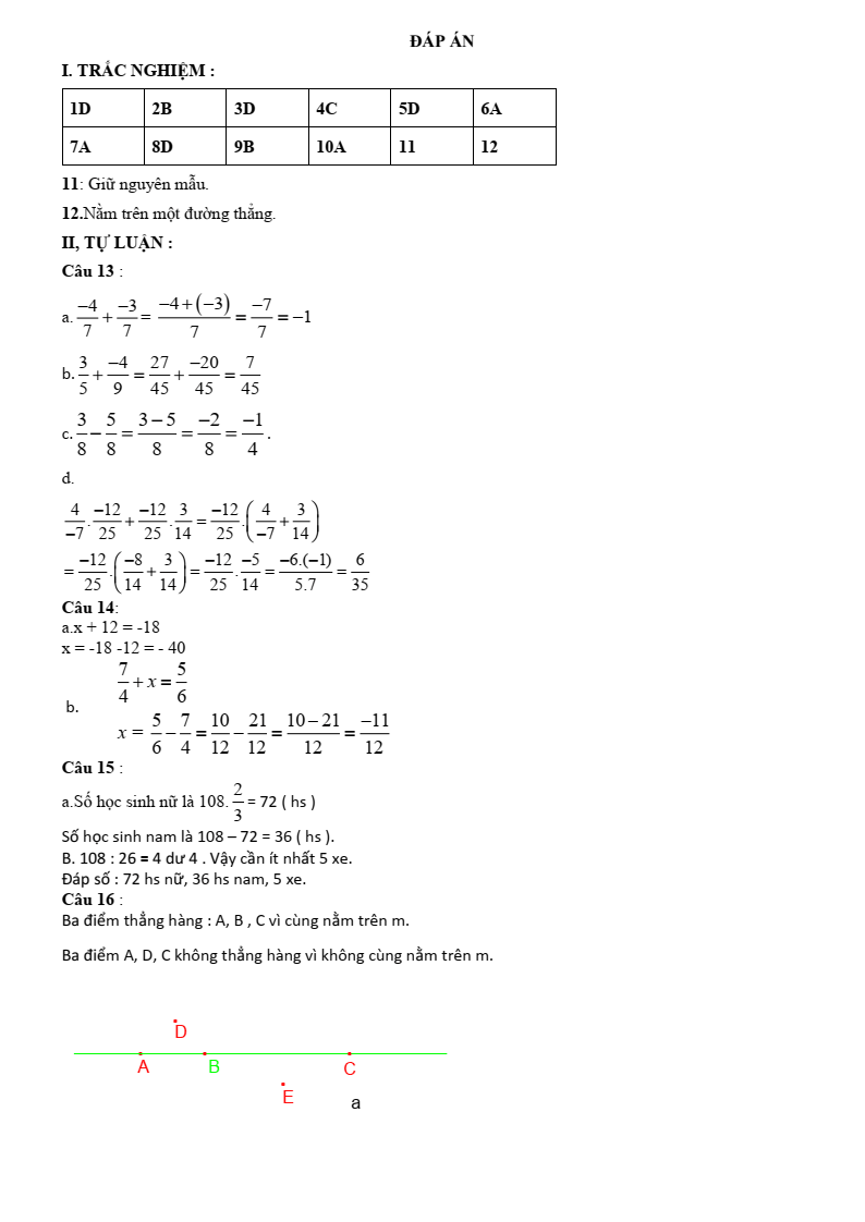 Đề thi Giữa kì 2 Toán 6 trường THCS Võ Trường Toản (TP HCM) năm 2025-2026