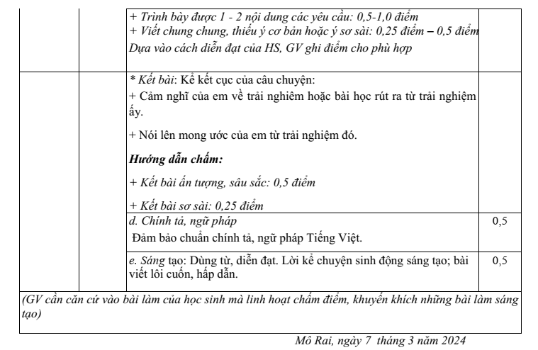 Đề thi Giữa kì 2 Văn 6 năm 2023-2024 trường THCS Nguyễn Huệ (Kon Tum)