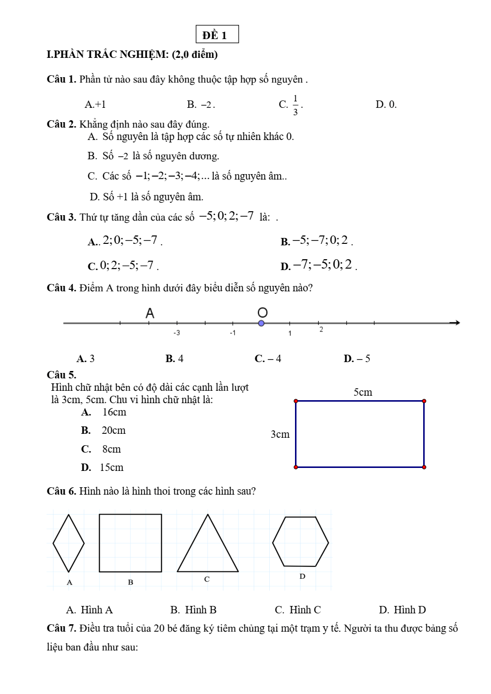 Đề thi Học kì 1 Toán 6 trường THCS Đông Thạnh (Tp.HCM) năm 2025-2026