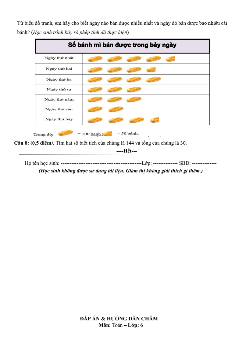 Đề thi Học kì 1 Toán 6 trường THCS Phạm Đình Hổ (Tp. HCM) năm 2025-2026