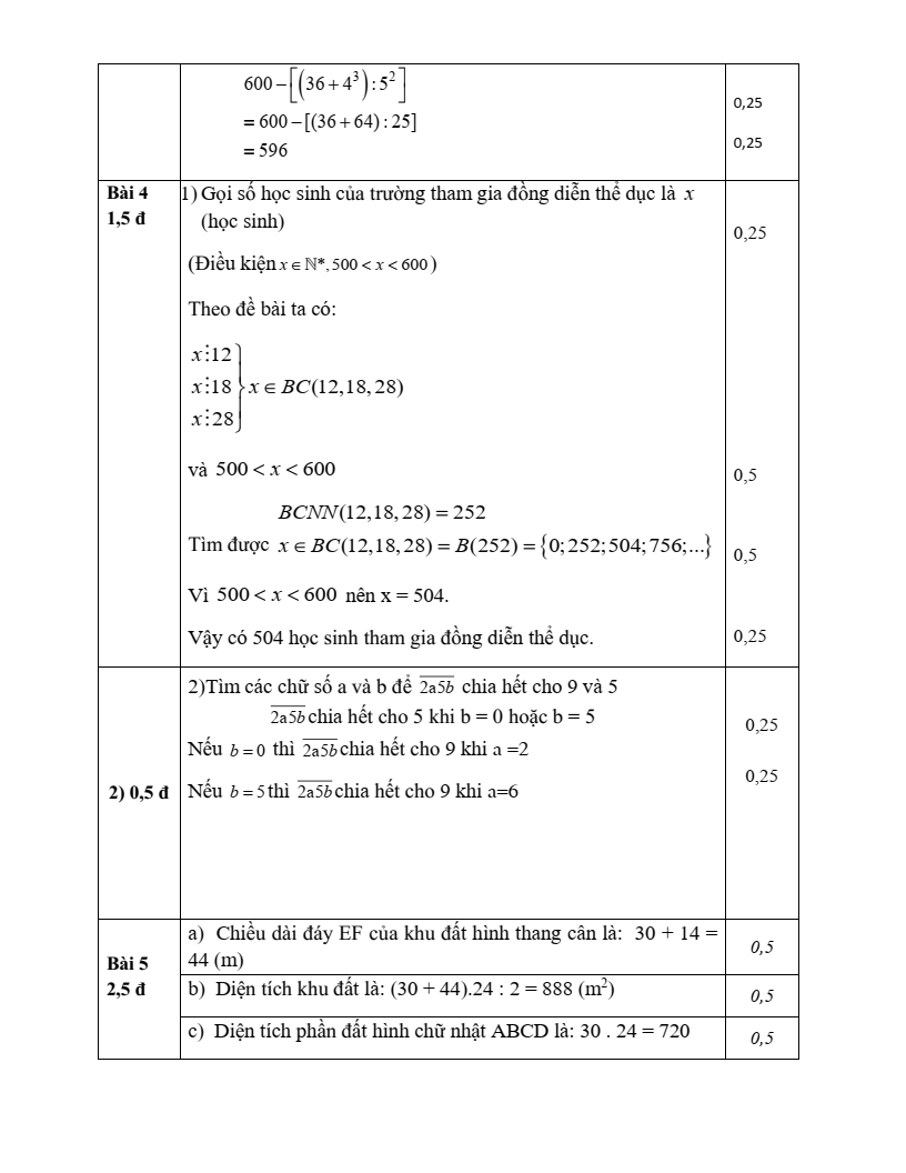 Đề thi Học kì 1 Toán 6 xã Đông Anh (Hà Nội) năm 2025-2026