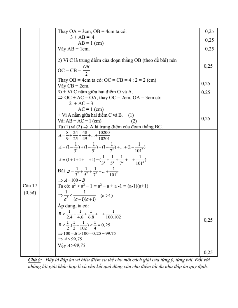 Đề thi Học kì 2 Toán 6 trường THCS Châu Giang (Hà Nam) năm 2024-2025