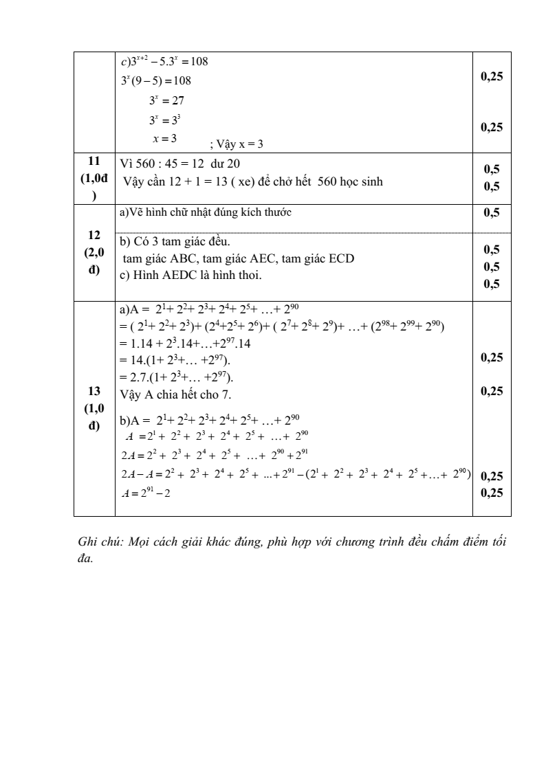 Đề thi khảo sát chất lượng đầu năm Toán 6 năm 2024-2025 Phòng GD&ĐT Nam Sách