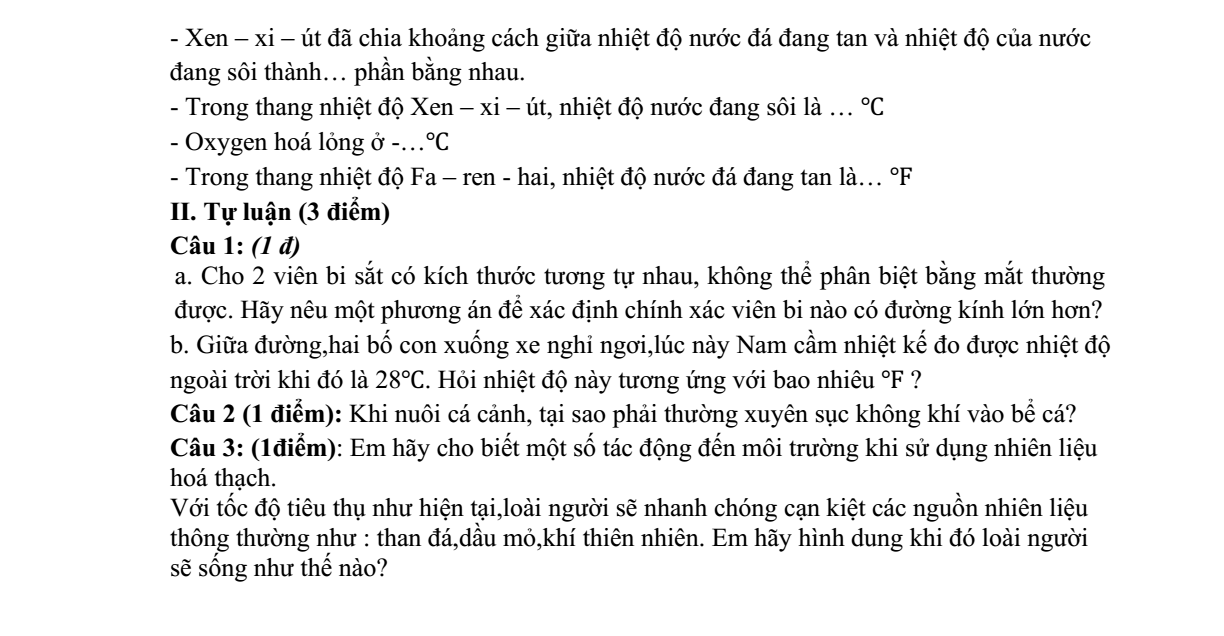Đề thi Giữa kì 1 KHTN 6 năm 2024-2025 trường THCS Phúc Lợi (Hà Nội)