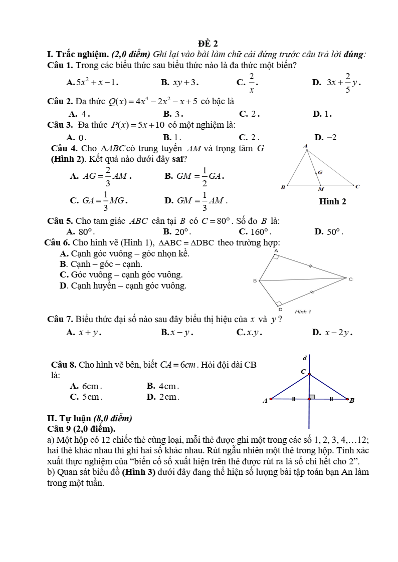 Đề cương ôn tập Học kì 2 Toán 7 trường THCS Nguyễn Bỉnh Khiêm (Hà Nội) năm 2025-2026