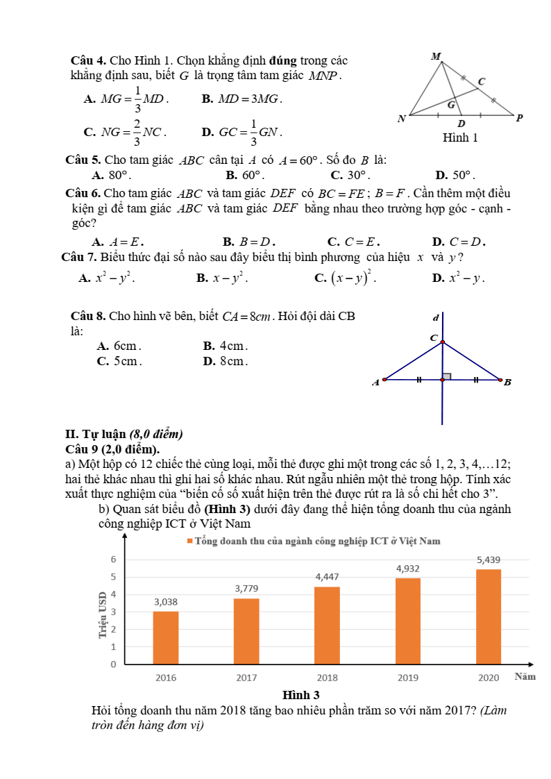 Đề cương ôn tập Học kì 2 Toán 7 trường THCS Nguyễn Bỉnh Khiêm (Hà Nội) năm 2025-2026
