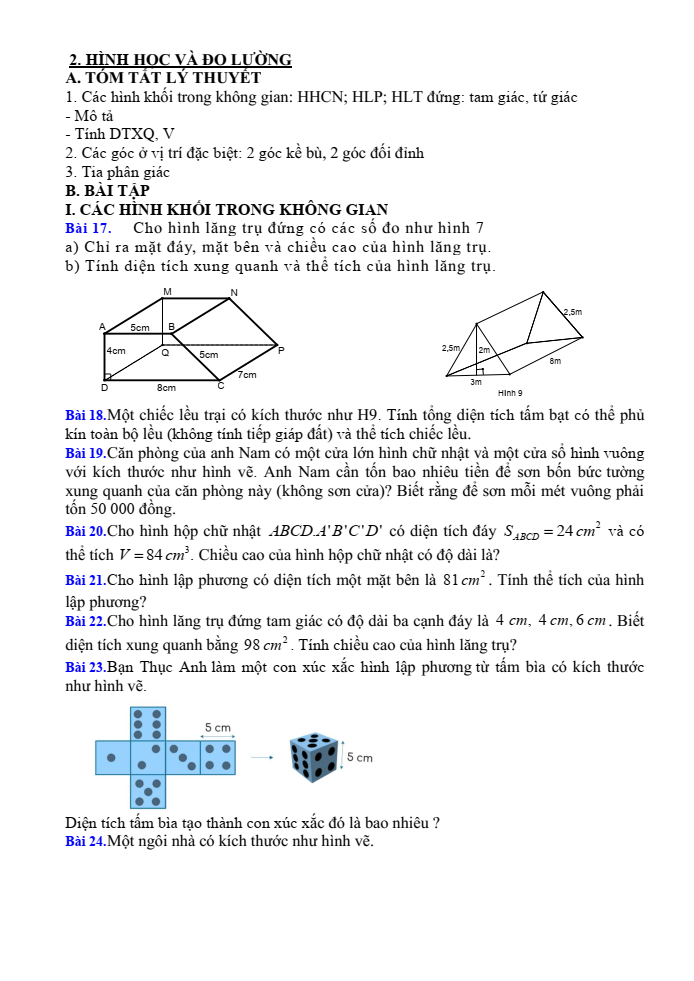 Đề cương ôn tập Giữa kì 1 Toán 7 trường THCS Nguyễn Văn Linh năm 2025-2026