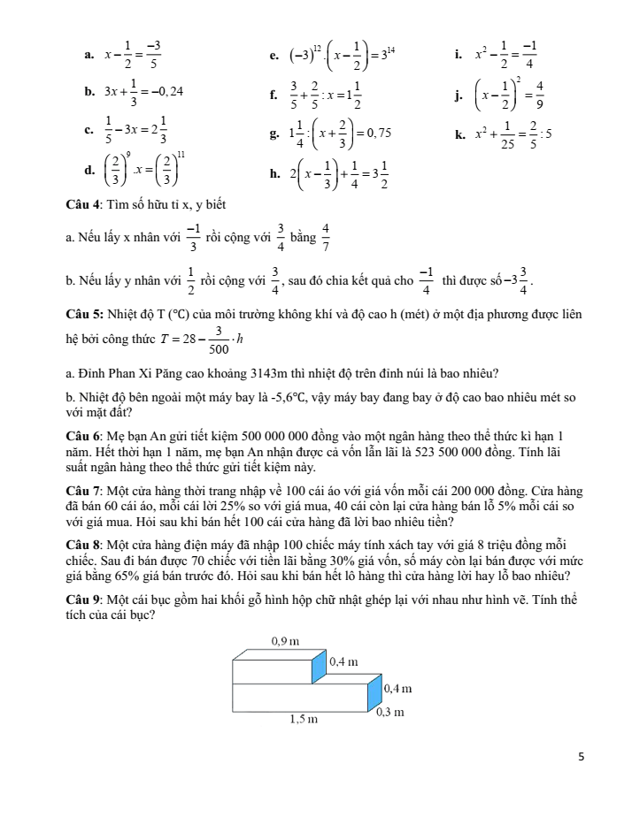 Đề cương ôn tập Giữa kì 1 Toán 7 trường THCS Phước Nguyên năm 2025-2026